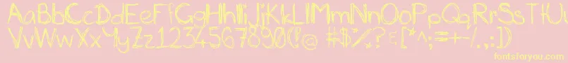 Шрифт Miasscribblings – жёлтые шрифты на розовом фоне