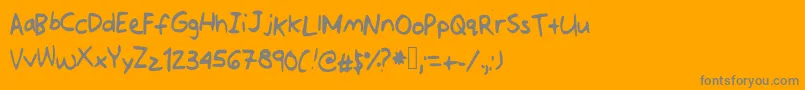 Jotdownsomenotes Font – Gray Fonts on Orange Background