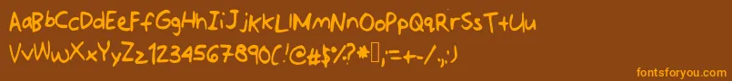 Jotdownsomenotes Font – Orange Fonts on Brown Background