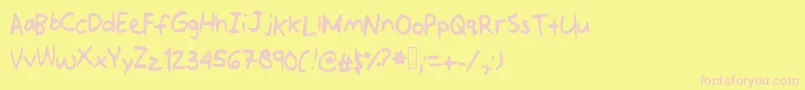 Jotdownsomenotes Font – Pink Fonts on Yellow Background