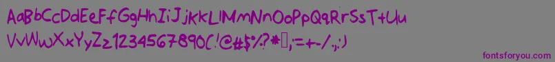 Шрифт Jotdownsomenotes – фиолетовые шрифты на сером фоне