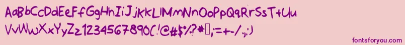 Jotdownsomenotes Font – Purple Fonts on Pink Background