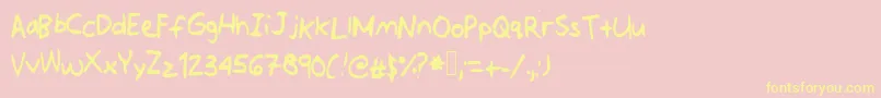 Jotdownsomenotes Font – Yellow Fonts on Pink Background