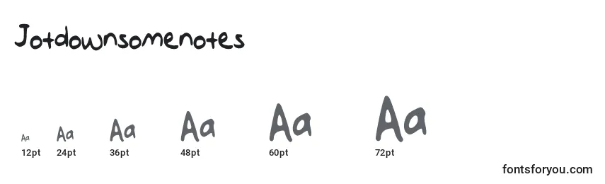 Jotdownsomenotes Font Sizes