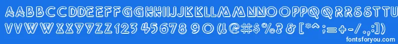 Quantumn-Schriftart – Weiße Schriften auf blauem Hintergrund