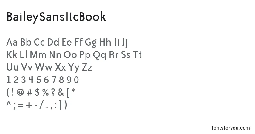 Шрифт BaileySansItcBook – алфавит, цифры, специальные символы