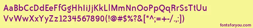 BaileySansItcBook Font – Purple Fonts on Yellow Background