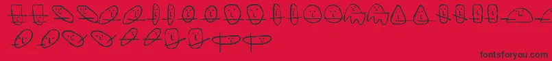UnusualSuspectsSquareEyes Font – Black Fonts on Red Background