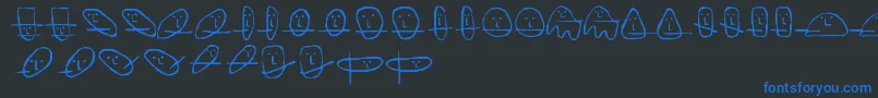 UnusualSuspectsSquareEyes Font – Blue Fonts on Black Background