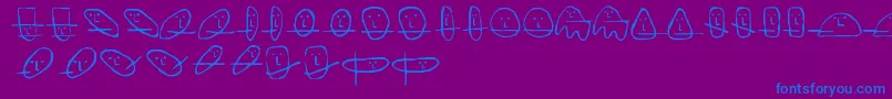 UnusualSuspectsSquareEyes Font – Blue Fonts on Purple Background