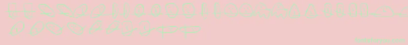 UnusualSuspectsSquareEyes Font – Green Fonts on Pink Background