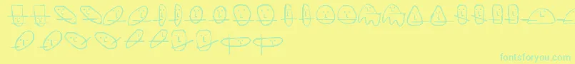 UnusualSuspectsSquareEyes Font – Green Fonts on Yellow Background