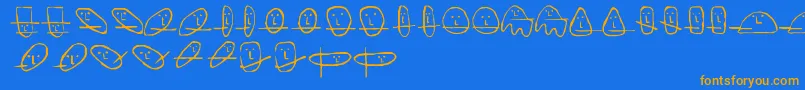 UnusualSuspectsSquareEyes Font – Orange Fonts on Blue Background