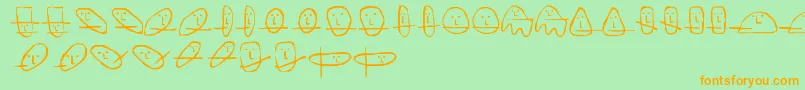 UnusualSuspectsSquareEyes Font – Orange Fonts on Green Background