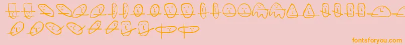 UnusualSuspectsSquareEyesフォントについての詳細 フォントUnusualSuspectsSquareEyes – オレンジの文字がピンクの背景にあります。