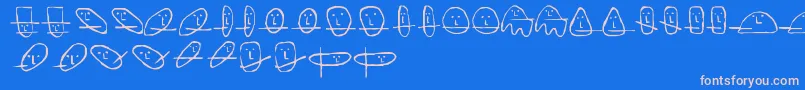 UnusualSuspectsSquareEyes Font – Pink Fonts on Blue Background