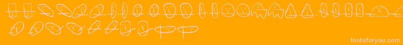 UnusualSuspectsSquareEyes Font – Pink Fonts on Orange Background