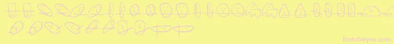 UnusualSuspectsSquareEyes Font – Pink Fonts on Yellow Background