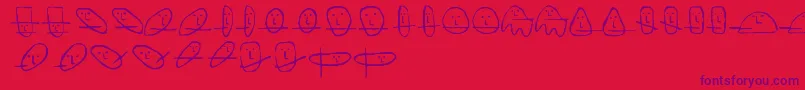 UnusualSuspectsSquareEyes Font – Purple Fonts on Red Background