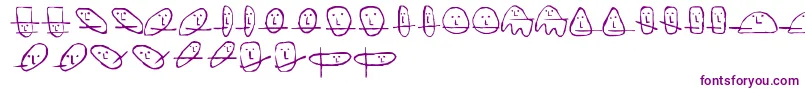 UnusualSuspectsSquareEyes-fontti – violetit fontit valkoisella taustalla