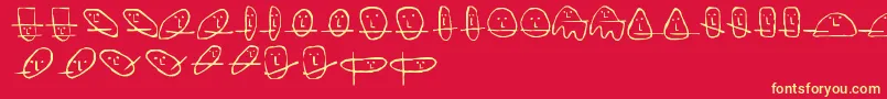 UnusualSuspectsSquareEyes Font – Yellow Fonts on Red Background