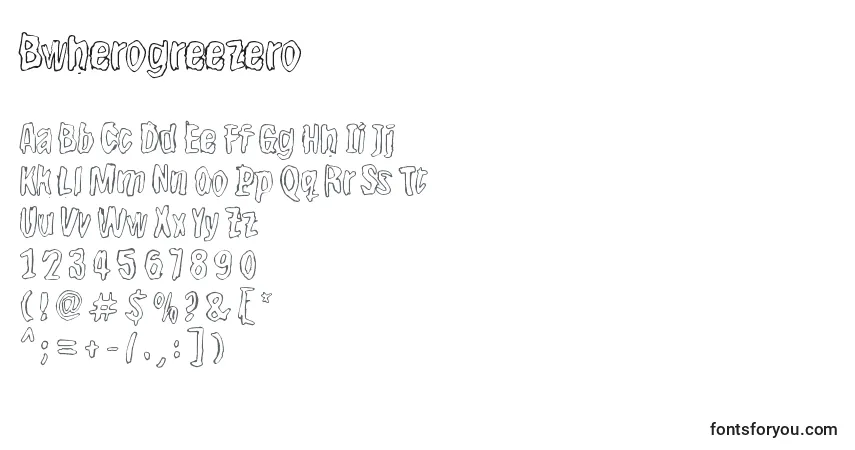 Bwherogreezero Font – alphabet, numbers, special characters
