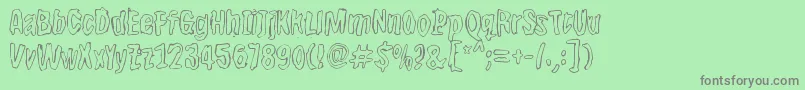 Bwherogreezero-fontti – harmaat kirjasimet vihreällä taustalla