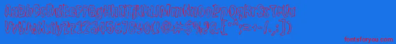 Bwherogreezero Font – Red Fonts on Blue Background