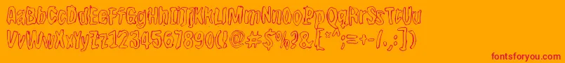 Bwherogreezero Font – Red Fonts on Orange Background