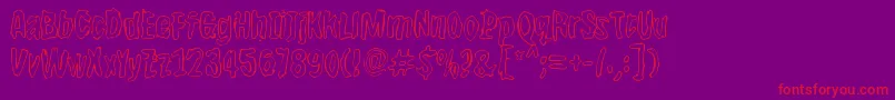 Bwherogreezero-Schriftart – Rote Schriften auf violettem Hintergrund