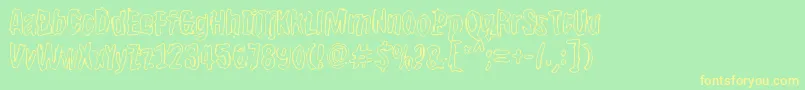 Bwherogreezero Font – Yellow Fonts on Green Background