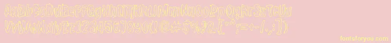 Bwherogreezero-Schriftart – Gelbe Schriften auf rosa Hintergrund