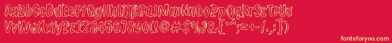 Bwherogreezero Font – Yellow Fonts on Red Background