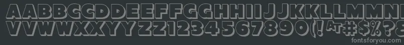 SansPosterBold3DJl-fontti – harmaat kirjasimet mustalla taustalla