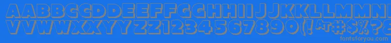 フォントSansPosterBold3DJl – 青い背景に灰色の文字