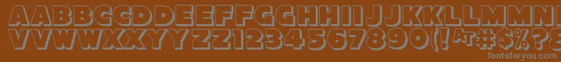SansPosterBold3DJl-Schriftart – Graue Schriften auf braunem Hintergrund