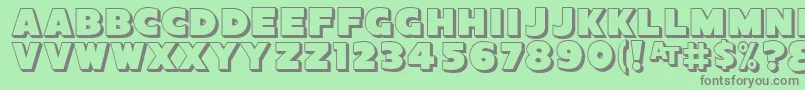 SansPosterBold3DJl Font – Gray Fonts on Green Background