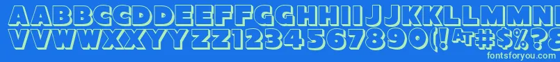 SansPosterBold3DJl Font – Green Fonts on Blue Background