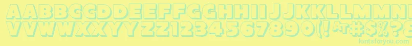 SansPosterBold3DJl Font – Green Fonts on Yellow Background