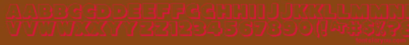 SansPosterBold3DJl Font – Red Fonts on Brown Background