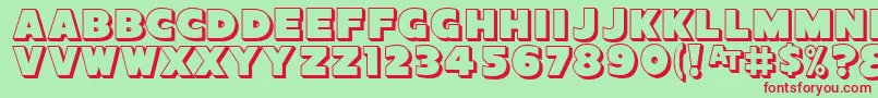 SansPosterBold3DJl Font – Red Fonts on Green Background