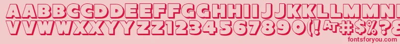 Fonte SansPosterBold3DJl – fontes vermelhas em um fundo rosa