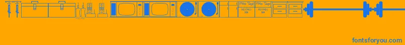 ThriftStoreItemsJl Font – Blue Fonts on Orange Background