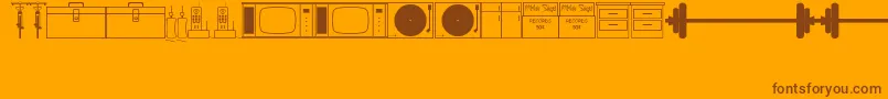 Fonte ThriftStoreItemsJl – fontes marrons em um fundo laranja