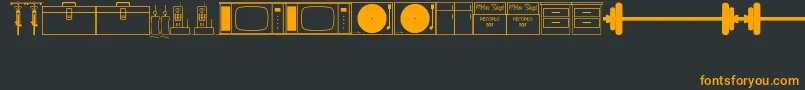 フォントThriftStoreItemsJl – 黒い背景にオレンジの文字