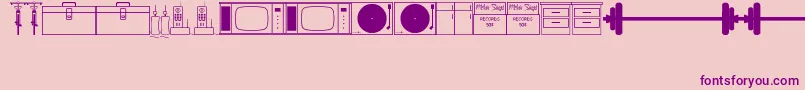 Fonte ThriftStoreItemsJl – fontes roxas em um fundo rosa