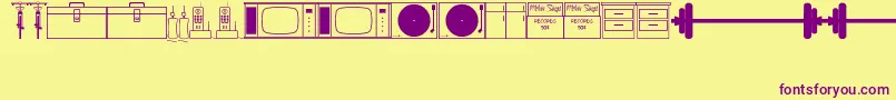 ThriftStoreItemsJl Font – Purple Fonts on Yellow Background