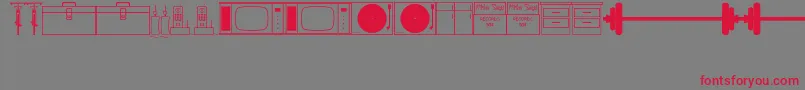 ThriftStoreItemsJl Font – Red Fonts on Gray Background