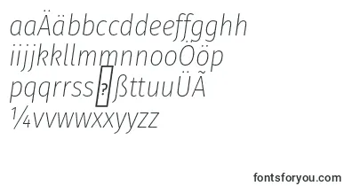 FirasanscondensedUltralightitalic font – german Fonts
