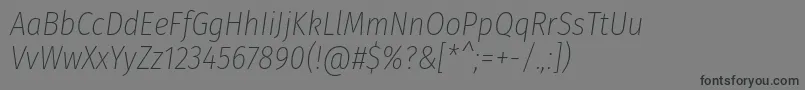 FirasanscondensedUltralightitalic Font – Black Fonts on Gray Background